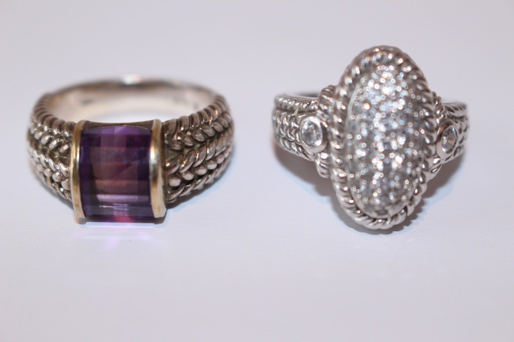 JUDITH RIPKA  2 HEAVY STERLING SILVER RINGS (1 of 4)