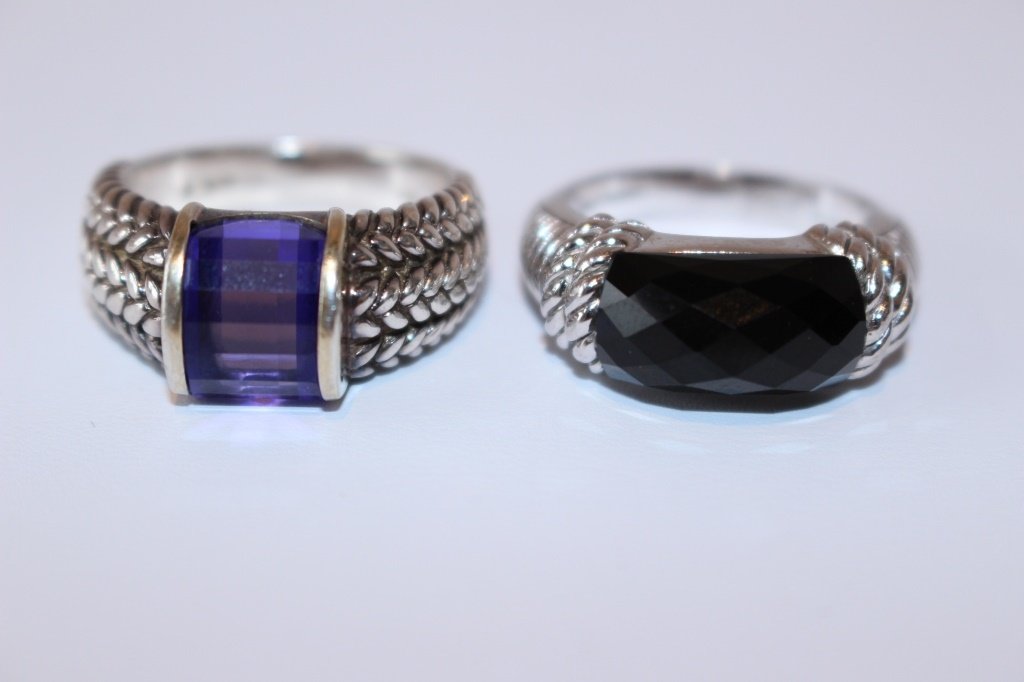 JUDITH RIPKA  2 HEAVY STERLING SILVER RINGS (1 of 3)