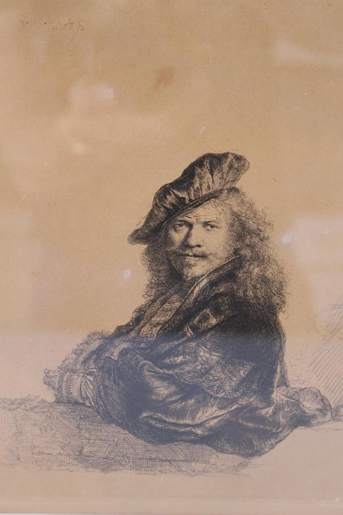 Rembrandt Harmenszoon van Rij ETCHING  OF SELF (1 of 3)
