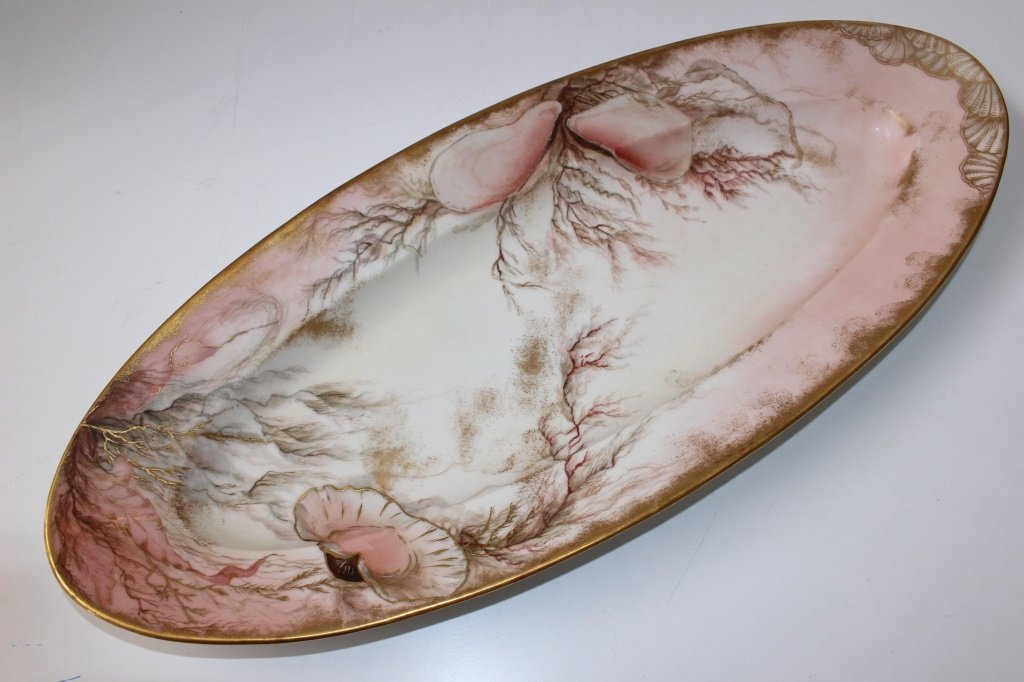 LARGE ANTIQUE LIMOGES HAND PAINTED FISH TRAY (1 of 4)