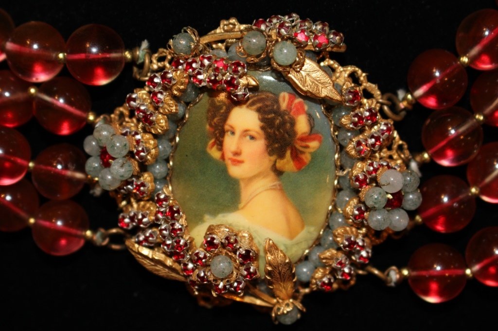 STANLEY HAGLER NYC FOUR STRAND VICTORIAN STYLE NECKLACE (1 of 4)