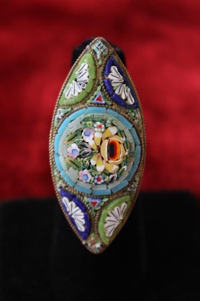 ANTIQUE MICRO MOSAIC LARGE RING (1 of 6)