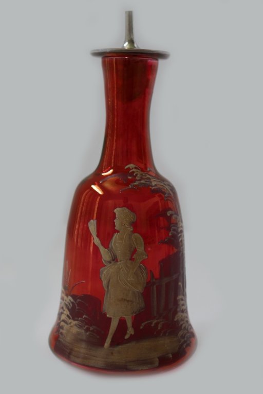MARY GREGORY ANTIQUE RUBY BARBER BOTTLE (1 of 4)