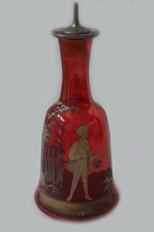 MARY GREGORY ANTIQUE RUBY BARBER BOTTLE (1 of 4)