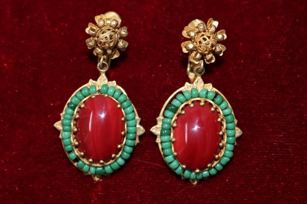 SIGNED VINTAGE MIRIAM HASKELL EARRINGS (1 of 1)