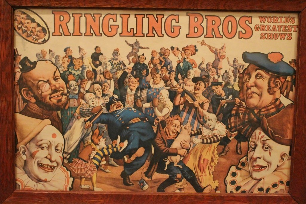 ORIGINAL RINGLING BROS FRAMED POSTER "50 CLOWNS" (1 of 1)