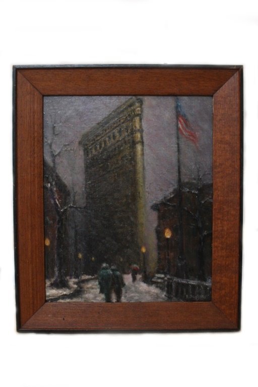 EUGENE HIGGINS 1874- 1958 AMERICAN OIL/BOARD (1 of 2)