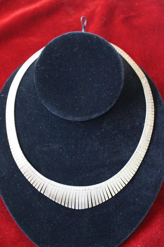 ITALIAN HERRING BONE STERLING SILVER CHOKER: 14" long marked 925, with a total weight of 37 grams, shipping $20 plus ins u.s. will combine shipping
