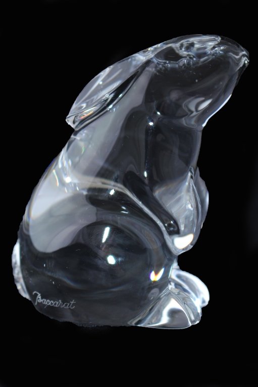 SIGNED BACCARAT CRYSTAL BUNNY RABBIT FIGURINE (1 of 6)