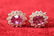 ESTATE 14KT GOLD, RUBY & DIAMOND STUD EARRINGS