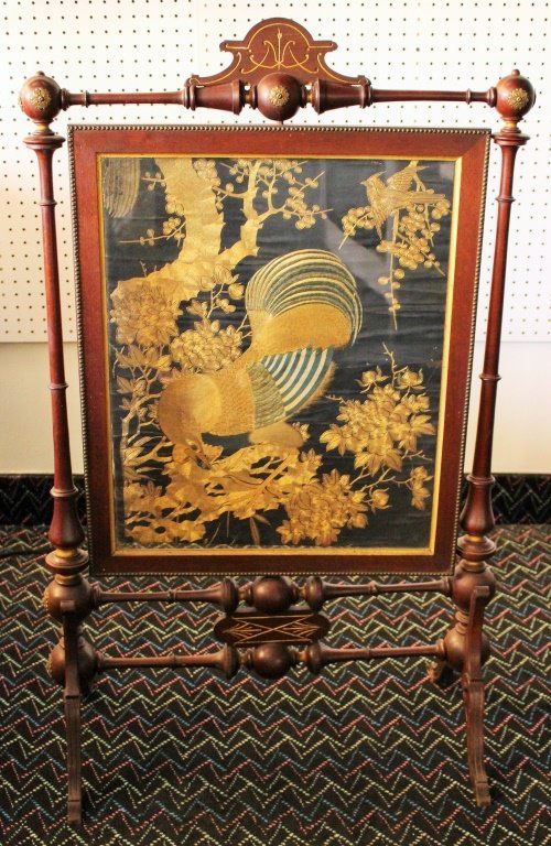 VICTORIAN ORIENTALIST FIRE SCREEN (1 of 2)