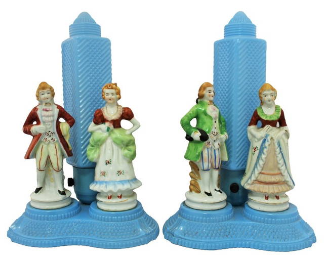 ART DECO MILK GLASS LAMPS WITH FIGURINES Nov 15, 2015 Auction