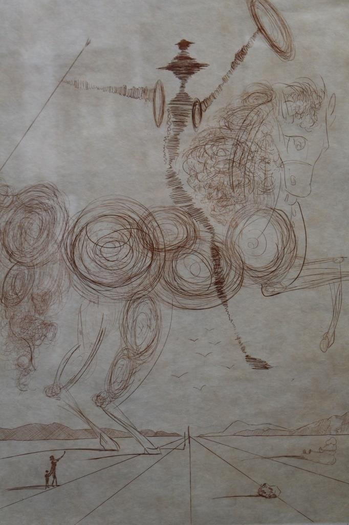 DALI LITHOGRAPH OF DON QUIXOTE PENCIL SIGNED (1 of 4)