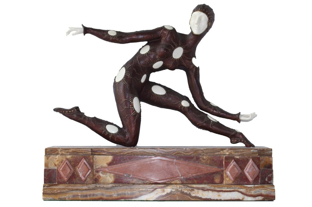 D.H CHIPARIUS SCUPLTURE BRONZE ON MARBLE BASE (1 of 3)