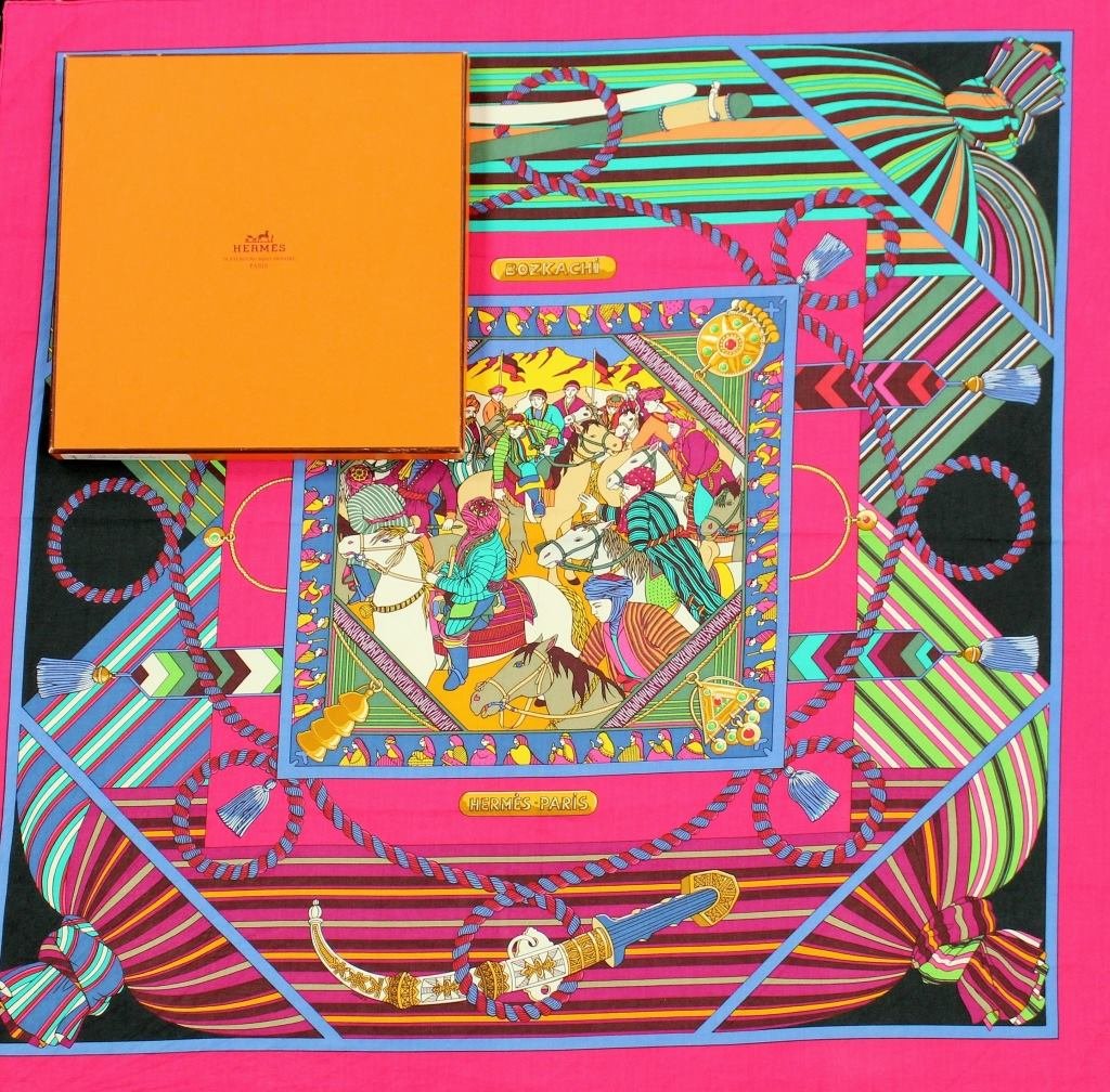 AUTHENTIC HERMES "BOZKACHI" SILK SCARF (1 of 5)