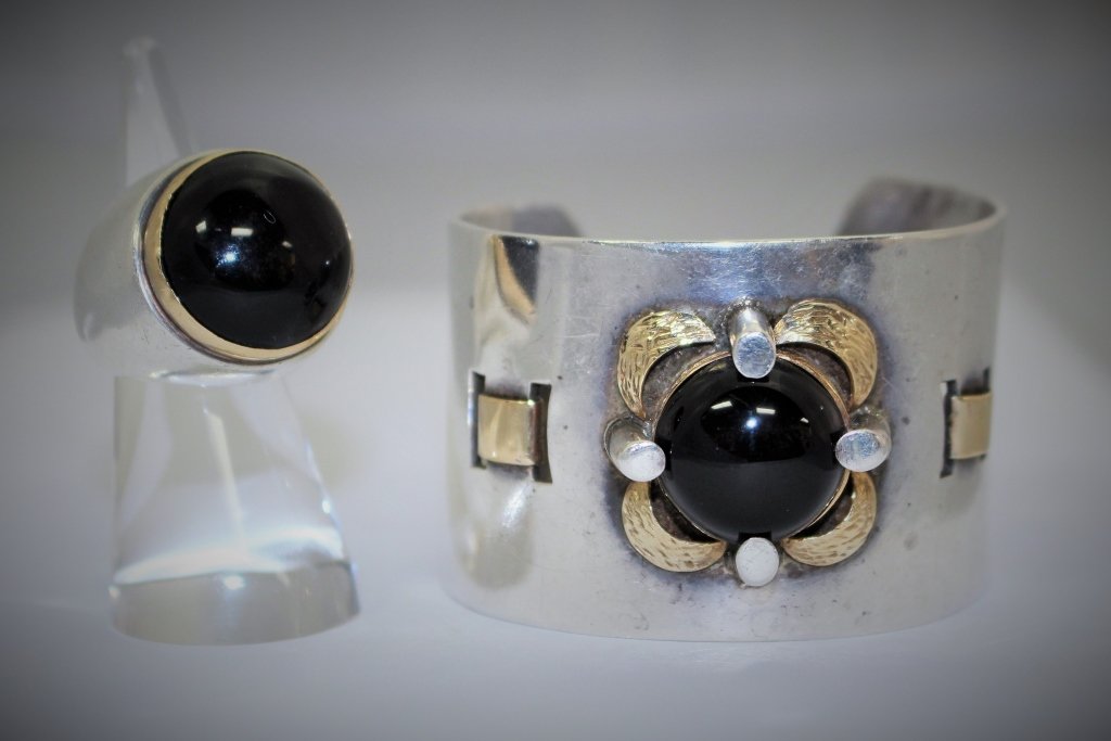 14KT GOLD, STERLING & ONYX HEAVY SUITE (1 of 9)
