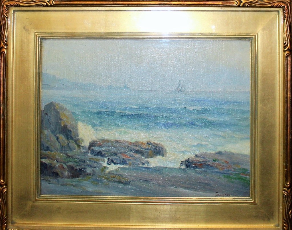 LEON LUNDMARK (1875-1942) SEASCAPE OIL PAINTING (1 of 5)