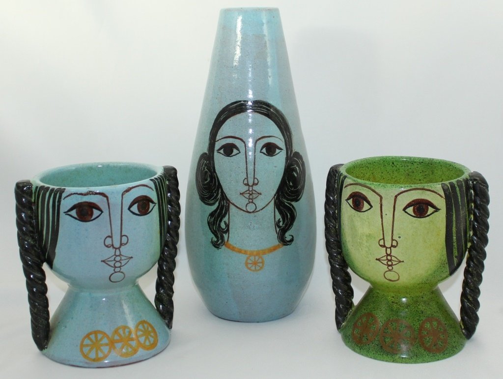 THREE PIECE POTTER SET "ALFARAZ POTTERY" (1 of 7)