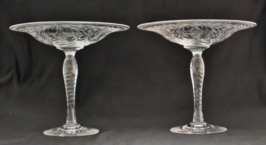 FABULOUS ANTIQUE PAIRPOINT CRYSTAL COMPOTES (1 of 1)
