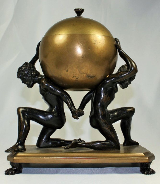 19TH CENTURY ATLAS HOLDING UP THE WORLD (1 of 5)