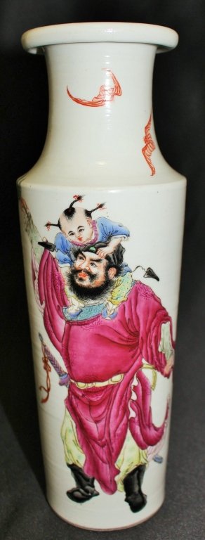 CHINESE POEM VASE WITH ELDER PLAYING WITH CHILD (1 of 5)
