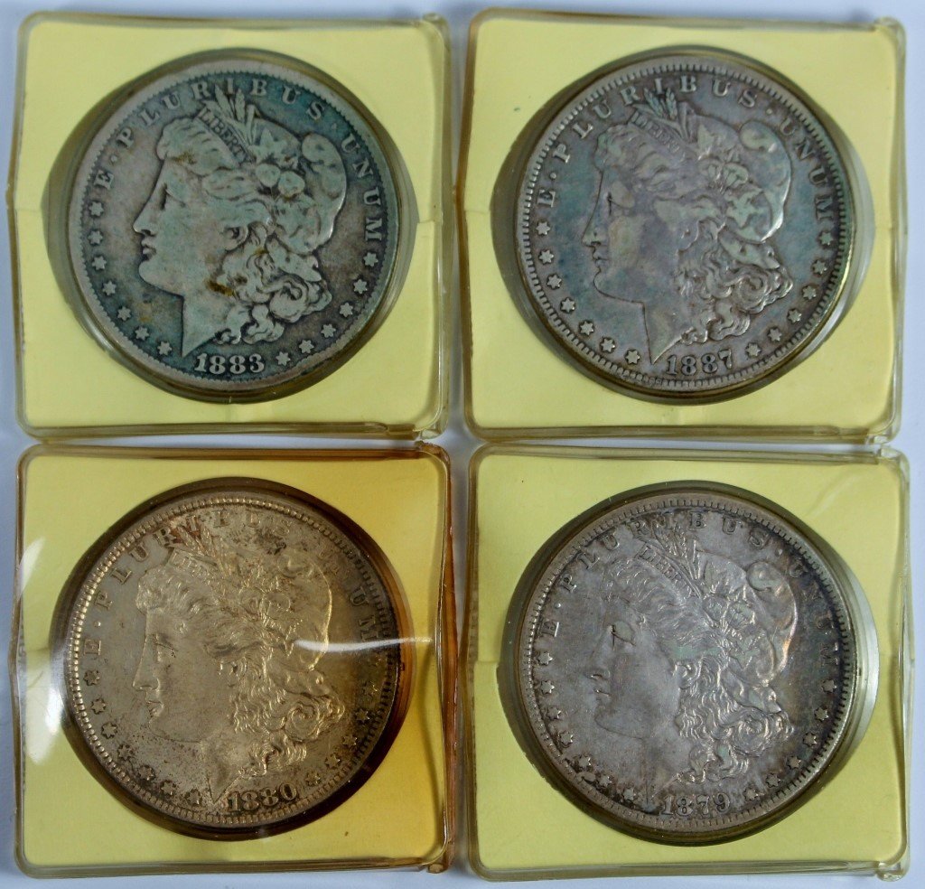 4 MORGAN SILVER DOLLAR COINS (1 of 2)