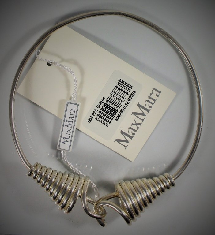 MAX MARA ITALIAN HEAVY STERLING DEIGNER CHOKER: Retail price in excess of $2000. Measures 14" in length. Total weight of 228 grams. Comes with bag and tags. Shipping $20 plus insurance.