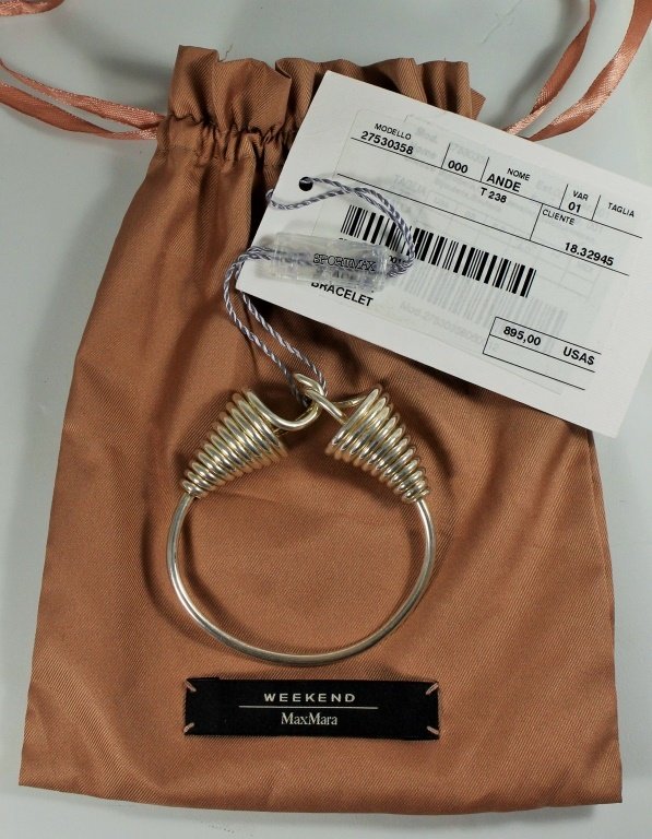 NEW MAX MARA STERLING DESIGNER ITALIAN BRACELET: With new tag of $895. Total weight of 63 grams. Shipping $20 plus insurance.