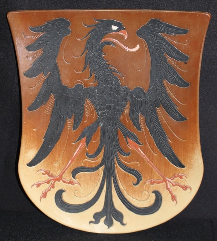 METTLACH EAGLE SHIELD PLAQUE (1 of 5)