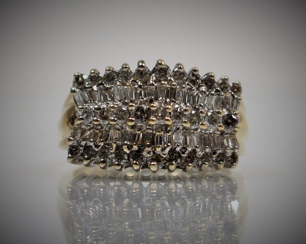 ESTATE 14KT YG & 1CT LADIES DIAMOND COCKTAIL RING (1 of 4)