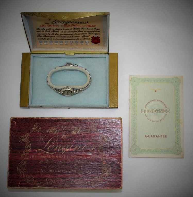 RARE FIND LONGINES 14KT GOLD & DIAMOND DECO WATCH (1 of 6)