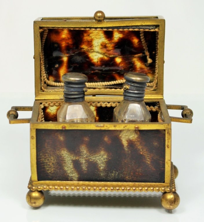 ANTIQUE BOULLE CONTINENTAL PERFUME CASKET (1 of 5)
