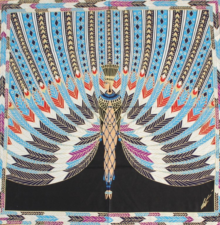 ART DECO ERTE SILK SCARF "THE NILE" (1 of 5)