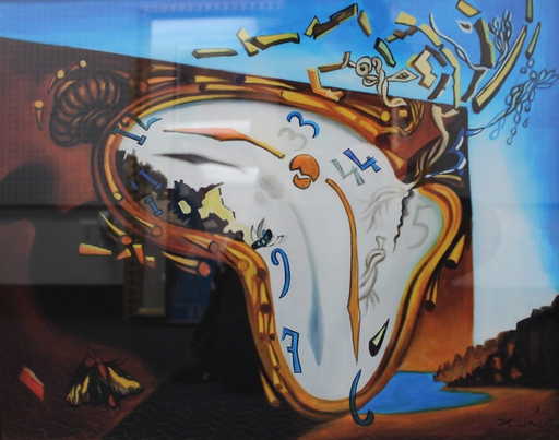 salvador dali melting clock lithographic print