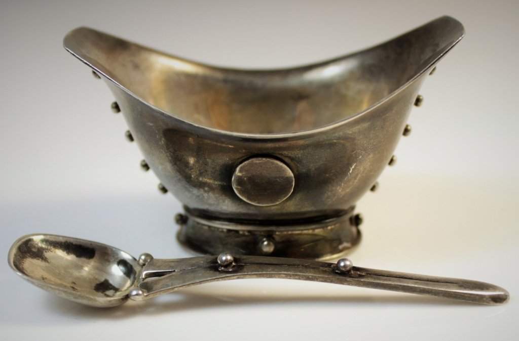 WILLIAM SPRATLING STERLING SILVER SALT & SPOON (1 of 9)