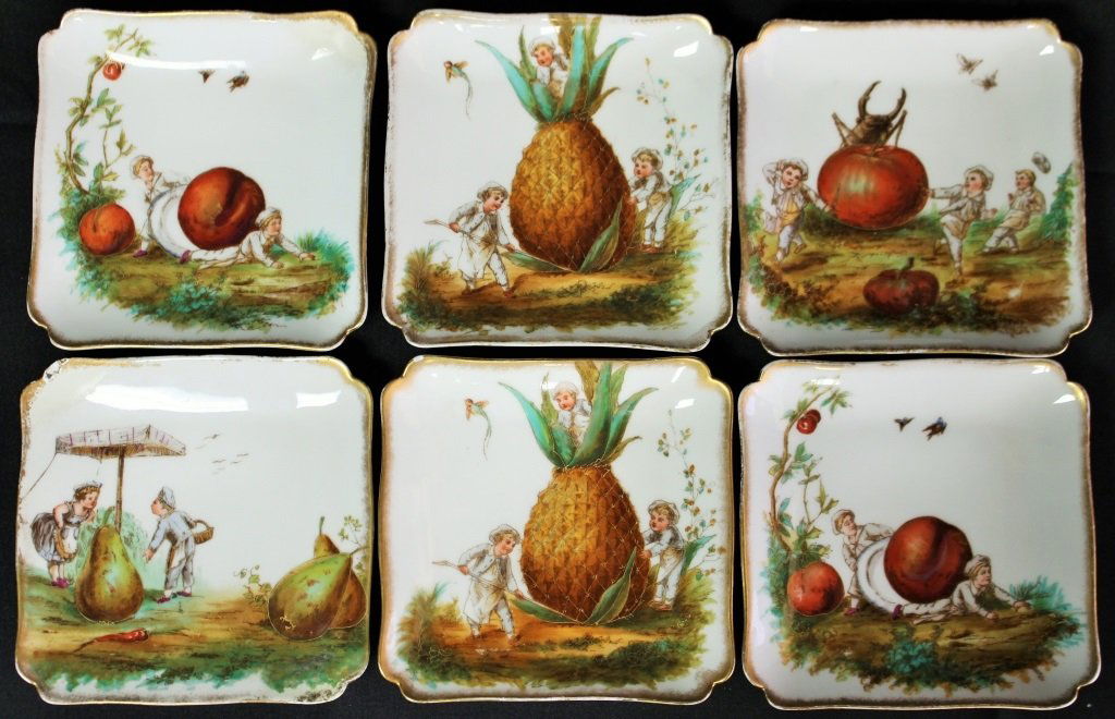 SIX HAVILAND LIMOGES SQUARE DESSERT PLATES (1 of 3)