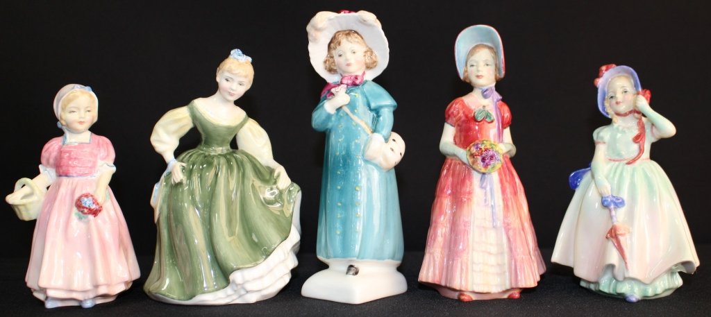 FIVE ROYAL DOULTON WOMAN FIGURES (1 of 5)