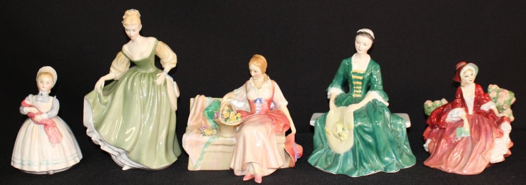 FIVE ROYAL DOULTON WOMAN FIGURES (1 of 5)