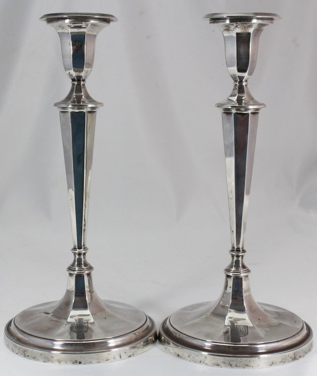 ANTIQUE CRICHTON STERLING SILVER CANDLESTICKS (1 of 6)