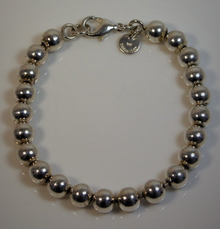 TIFFANY & COMPANY STERLING SILVER BEADED BRACELET (1 of 4)