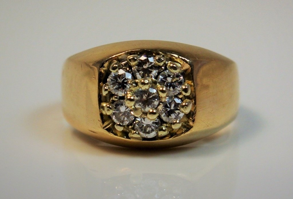 MEN'S 14KT YELLOW GOLD & 1CT DIAMOND ROLEX RING (1 of 4)