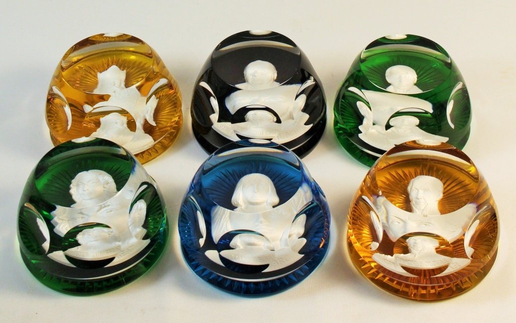 SIX BACCARAT SULFIDE PAPERWEIGHTS (1 of 10)