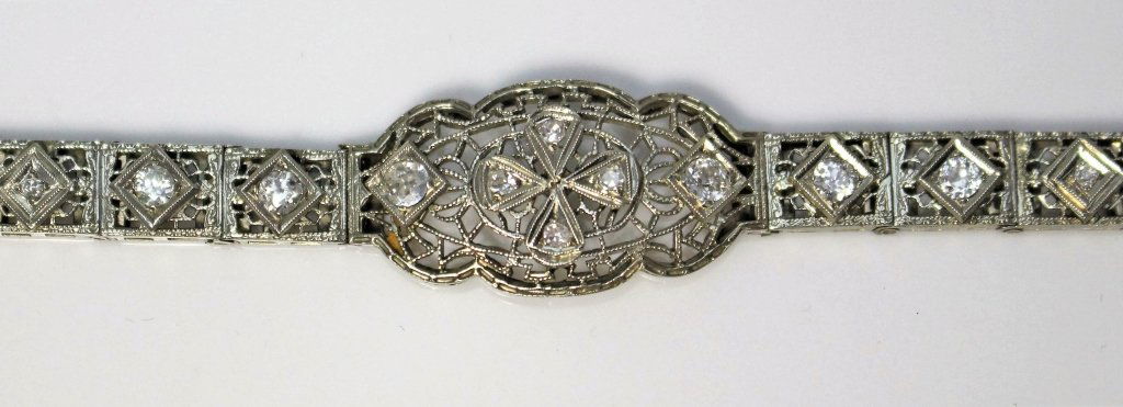 INCREDIBLE DECO DIAMOND 18KT WG FILIGREE BRACELET (1 of 6)