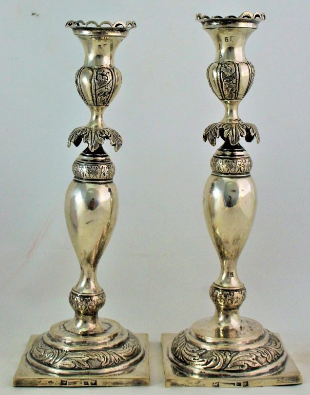 RARE 1859 RUSSIAN 84 STERLING SILVER CANDLESTICKS (1 of 5)
