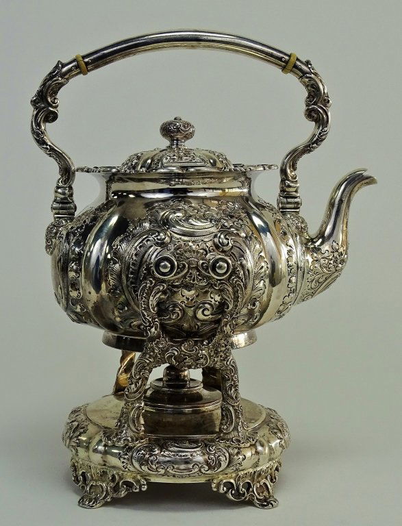 VINTAGE STERLING REPOUSE TEA KETTLE & STAND (1 of 6)