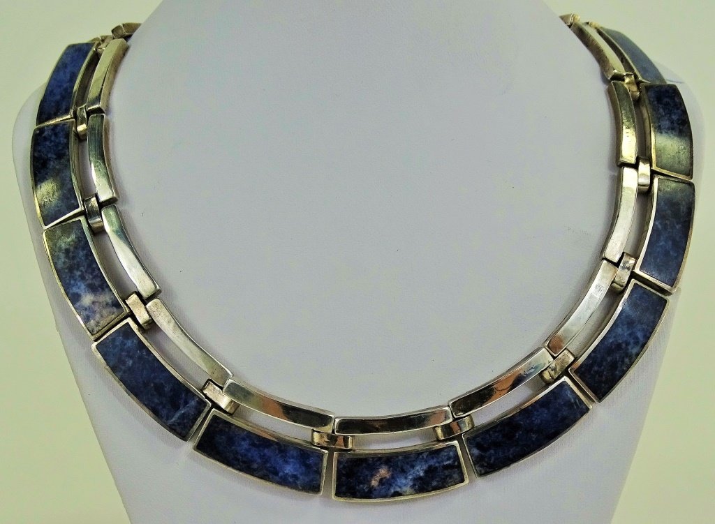 MEXICAN STERLING 950 TN32 SODALITE NECKLACE (1 of 6)
