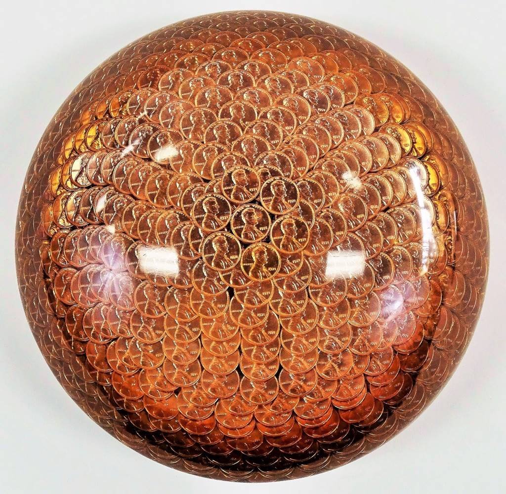 UNIQUE HEAVY LARGE LINCOLN PENNY PAPERWEIGHT (1 of 3)