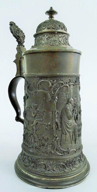 ANTIQUE PEWTER STEIN WITH PUTI (1 of 4)