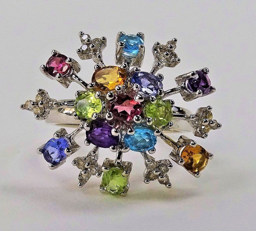 Rare Gavan Riley 14kt Gold Flower Ring 7 Gorgeous