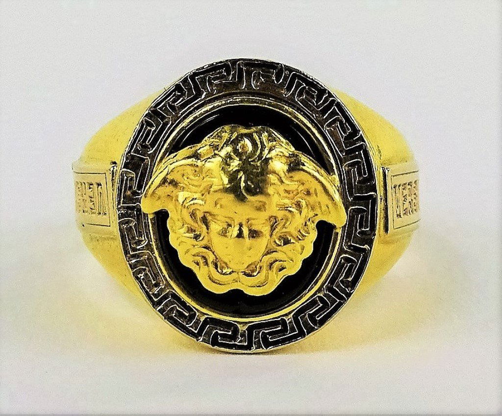 VERSUS VERSACE MEDUSA 18KT YELLOW GOLD RING (1 of 4)